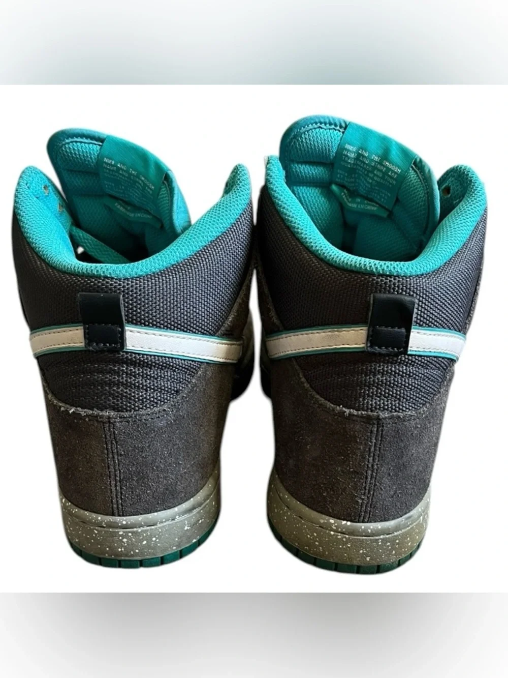 Nike Dunk High Anthracite Turquoise 2012 Sneakers 317982-052‎ Mens Size 9.5